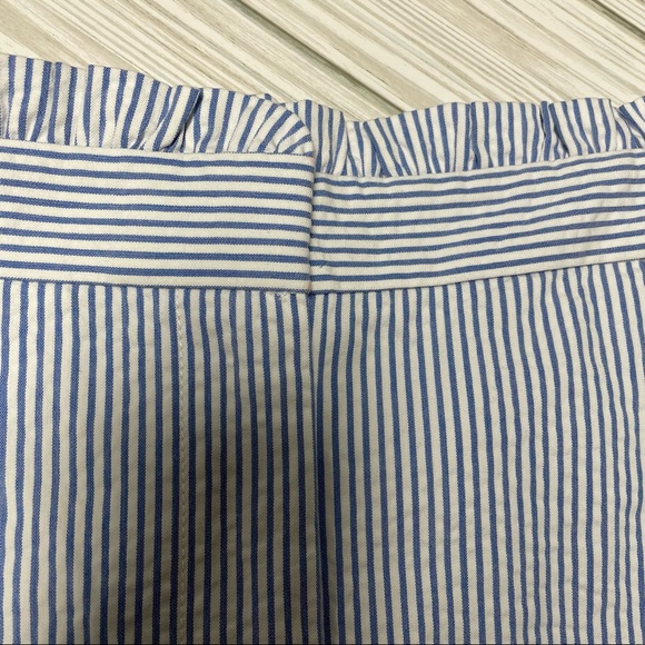 J. Crew Seersucker Striped Ruffle Shorts, blue and white stripes - Picture 9 of 14